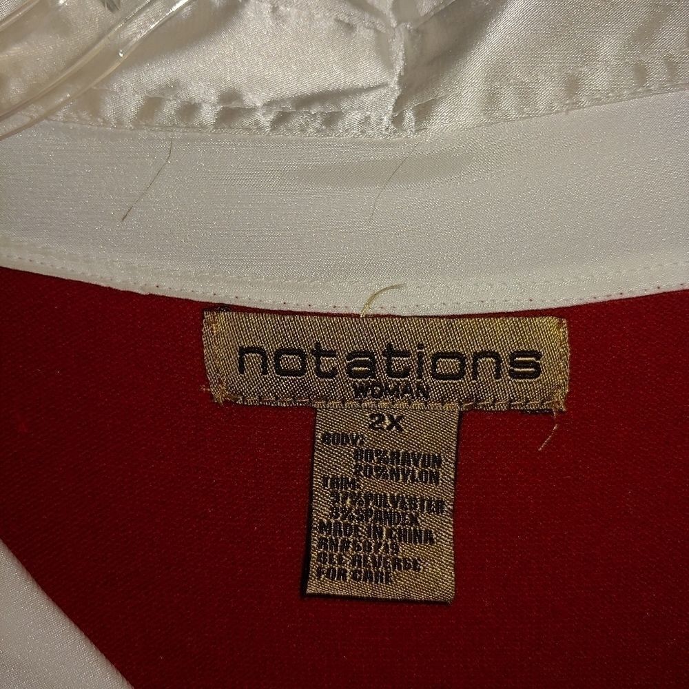 Notarions Red Sweater and Silk top - Picture 2 of 2